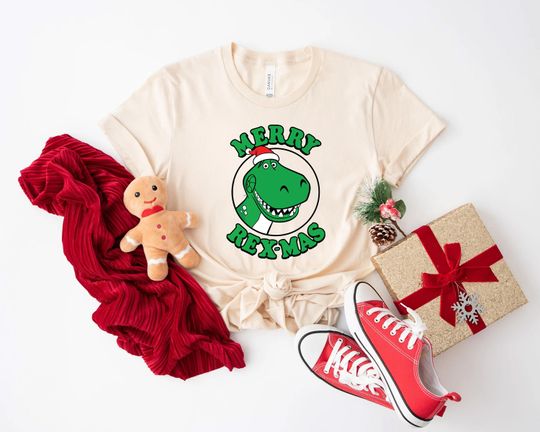 Merry Rex-Mas Funny Toy Story Christmas Lights T-Shirt, Disney Disneyland Family Gift