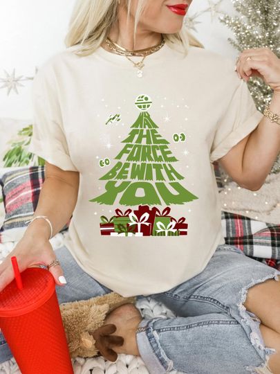May The Force Be With You Christmas T-Shirt, Disney Star Wars Holiday Tee