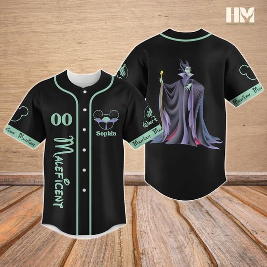 Personalized Maleficent Baseball Jersey, Disney Villains Jersey Shirt, Maleficent Gift