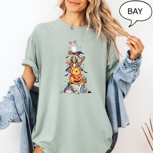 Comfort Colors Winnie the Pooh Halloween T-Shirt with Spooky Design