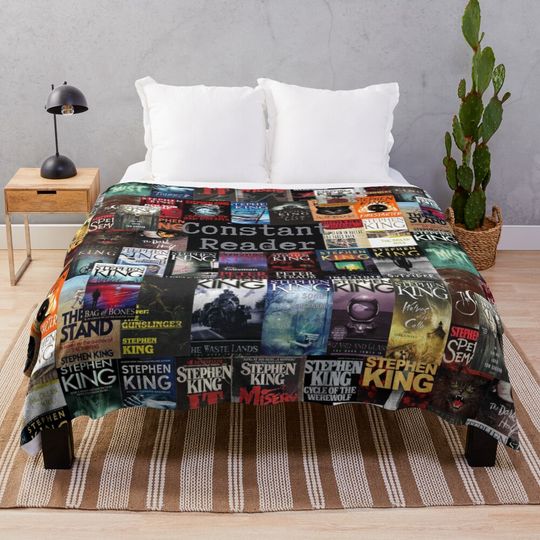 Stephen King Book Covers, Constant Reader Throw Blanket