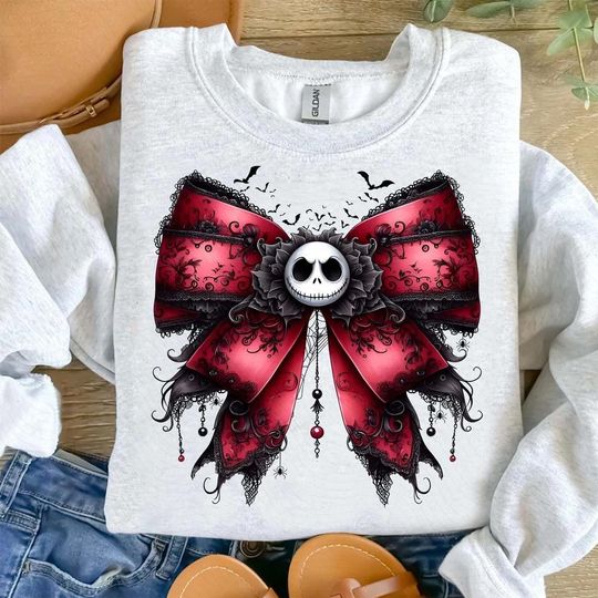 Halloween Horror Character Shirt, Halloween Coquette Bow Sweatshirt