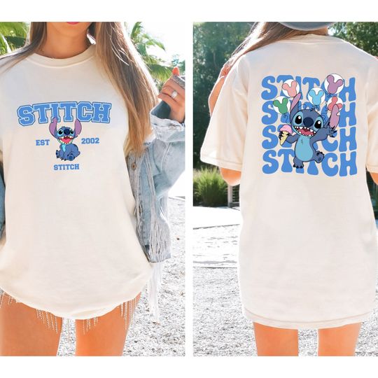 Disney Stitch Double Sided T-Shirt, Cute Stitch Disney Snacks Disneyland Shirt