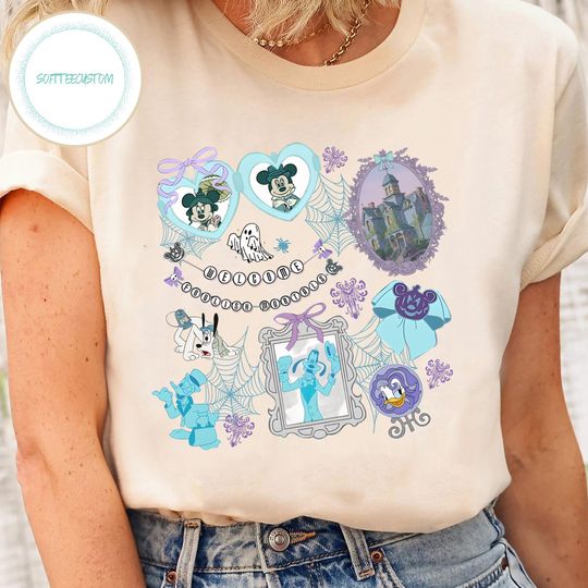 Coquette Bow Mickey And Friends Cosplay Disney Haunted Mansion Shirt | Foolish Mortals Tshirt