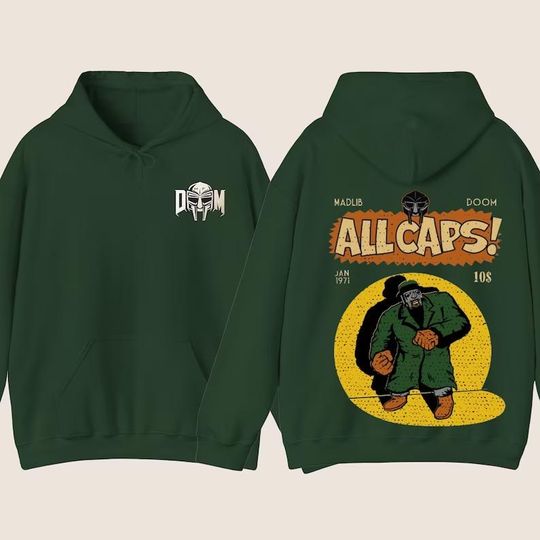 MF Dooom Madlib All Caps Hoodie, Metal Face Hoodie, MadVillain Hoodie