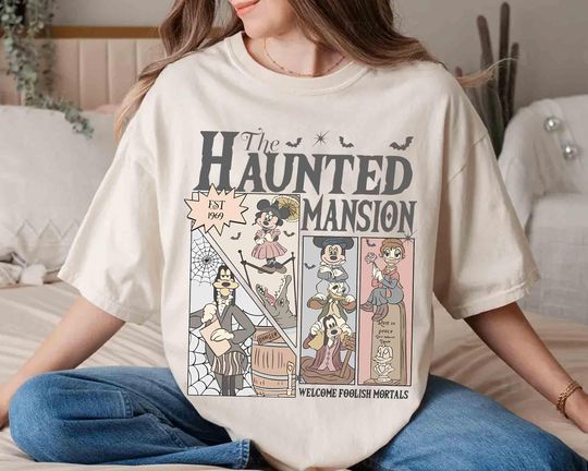 Vintage Disney The Haunted Mansion Shirt, Retro Mickey & Friends Halloween Shirt