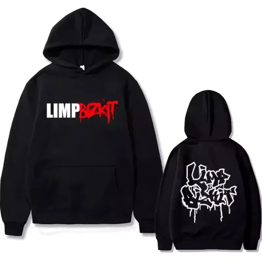 Double-Sided Hoodie – Limp Bizkit $3 Bill Album Rock Band Fan Pullover