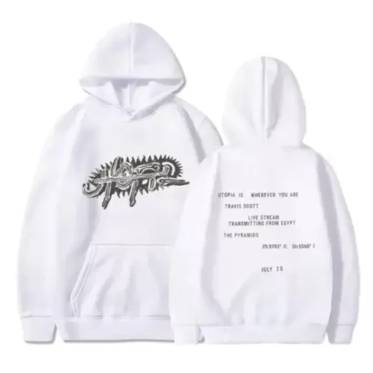 Travis Utopia Hoodie – Double-Sided Fan Unisex Pullover Sweatshirt