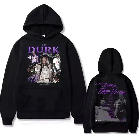 Rapper Lil Durk Hoodie – The Voice Double-Sided Fan Pullover Sweatshirt