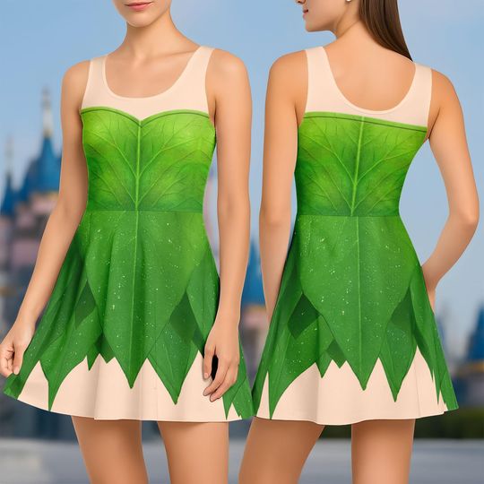 Princess Tinker Bell Skater Dress, Disney Fairy Princess Dress, Disneybound Cosplay Costume