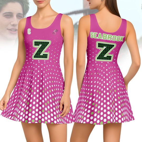 Disney Zombies Costume Skater Dress, Zed Necrodopolis Pink Women Dress