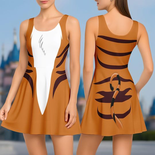 Halloween Rajah Costume Skater Dress, Disney Aladdin Cosplay Costume, Disney World Dress