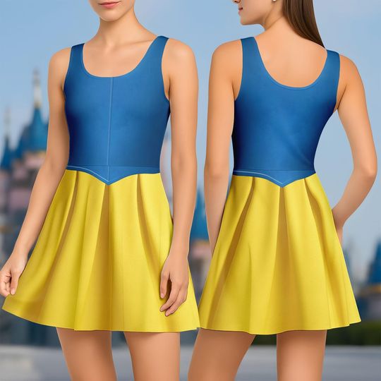 Snow White Princess Skater Dress, Disney Running Women Dress, Disney Princess Casual Dress