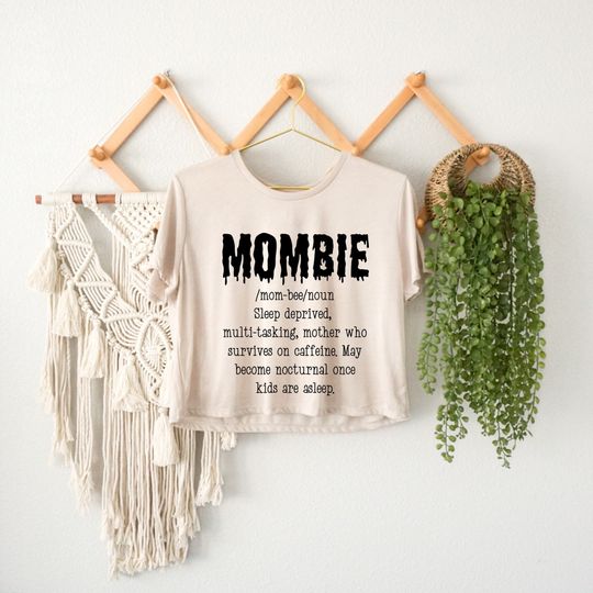 Mombie & Witches Mama Halloween Crop Top for Women