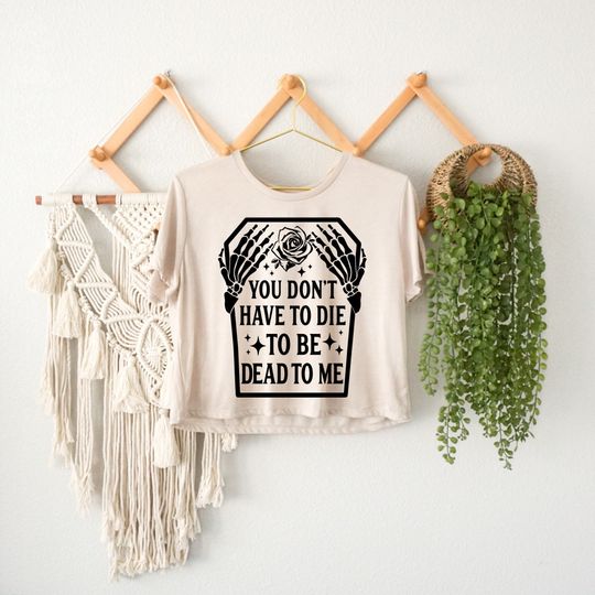 Dead To Me Crop Top, Witch Woman Gift, Halloween Costume Top