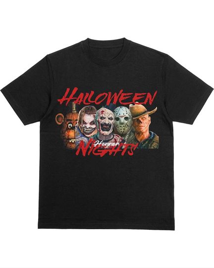 Halloween HN 2025 T-Shirt  Haunted House Icons  Spooky Horror Tee, Halloween Scare Night Shirt, HHN Fan Gift