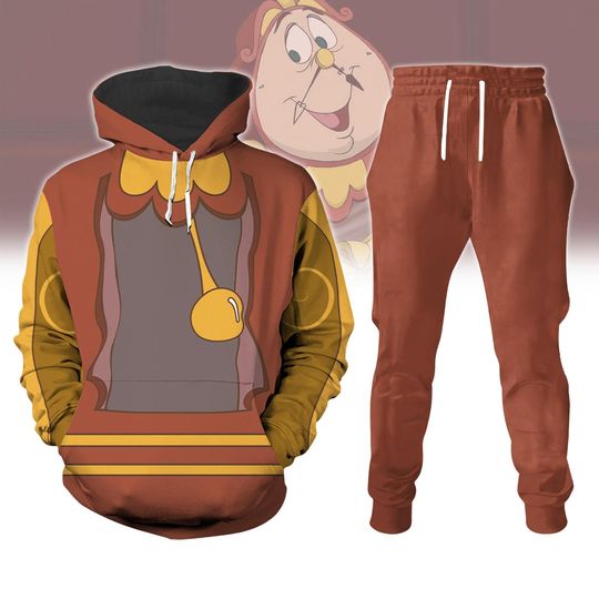 Cogsworth Hoodie Jogger, Beauty and the Beast Costume Cosplay, Disney Cosplay Outfit