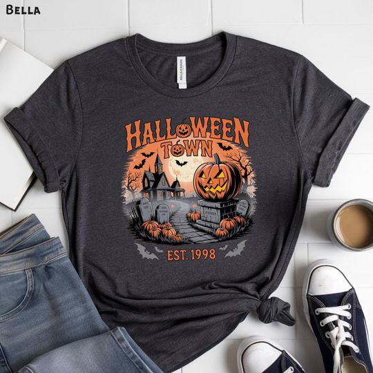 Halloweentown 1998 Vintage 90s Style Graphic T-Shirt, Halloween Spooky Gifts, Retro Halloween University Spooky Unisex Shirt