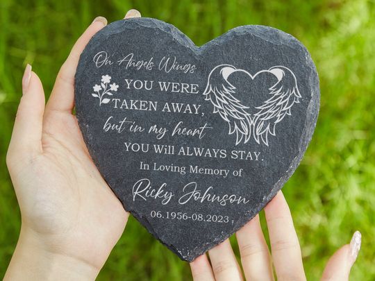 Engraved Always And Forever In Our Hearts Personalized Memorial Garden Stone