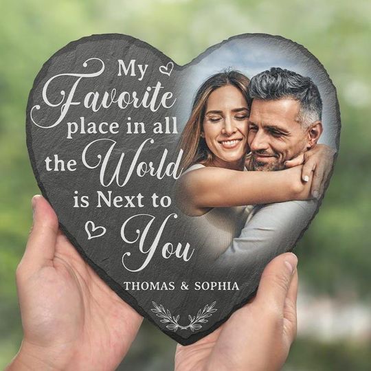 Custom Photo Heart Stone  My Favorite Place Is Next to You