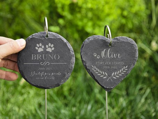 Engraved Pet Memorial Garden Stone - Personalized Dog Loss Tribute Gift