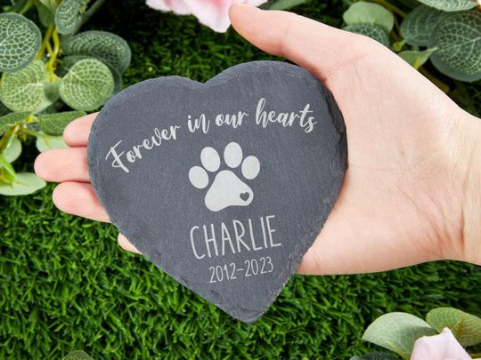 Dog Memorial Gift, Personalized Pet Memorial Stone, Forever in My Heart