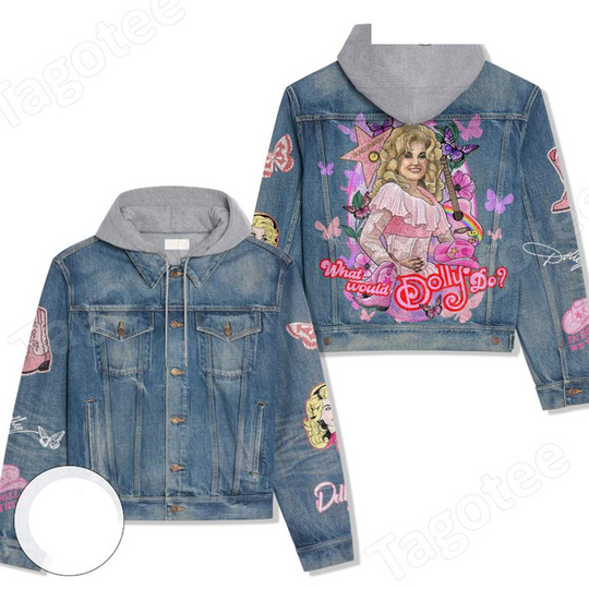 Dolly Parton What Would Dolly Do Hooded Denim Jacket