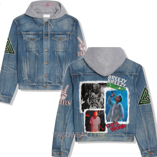 Chris Brown Hooded Denim Jacket