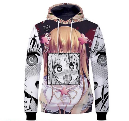 hen Ahegao 3D Anime Hooded Sweatshirt Hoodie Sweater