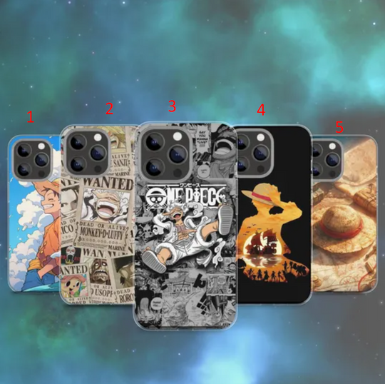 One Piece Anime Phone Case  Manga Art Straw Hat Crew Design for iPhone 16 15 14 13 12 11 Pro Max, Samsung S25 S24 S23 S22 Ultra, Pixel 9 8