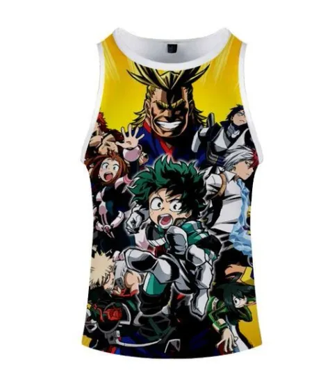 Hero Anime Manga Tank Top – Casual Vest Singlet Sleeveless Shirt