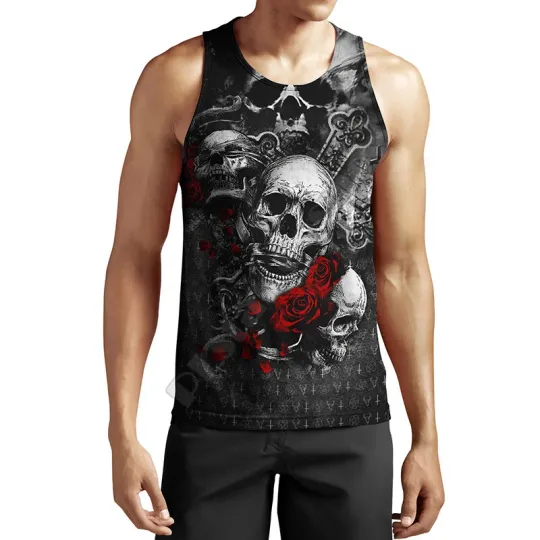 Streetwear Skull Tank Top – Men’s Fashion Sleeveless Shirt
