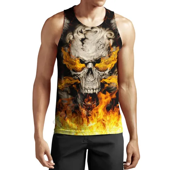 Streetwear Skull Tank Top – Men’s Fashion Sleeveless Shirt