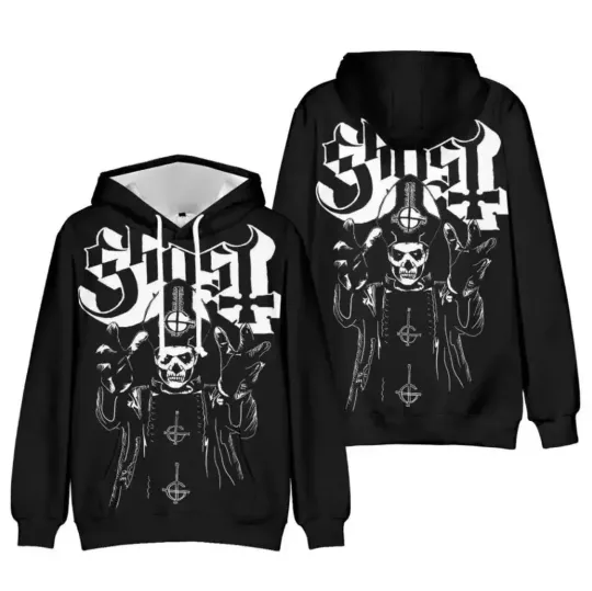 Unisex 3D Ghost Band Shirt, Ghost Band Hoodie, Ghost Rock Band 3D All Over Print