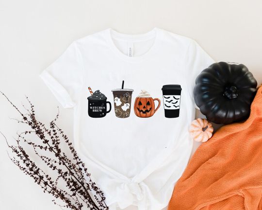 Halloween Coffee Long Sleeve,Fall Pumpkin Sweater, Halloween Crewneck