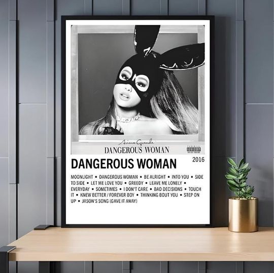 Ariana Dangerous Woman Poster | Album Cover Art Mini Poster | Minimalist Music Print