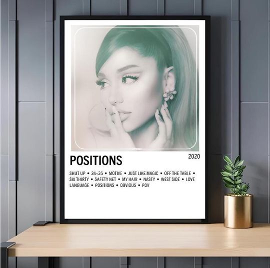 Ariana Positions Poster, Album Cover Art Mini Poster, Aesthetic Pop Decor