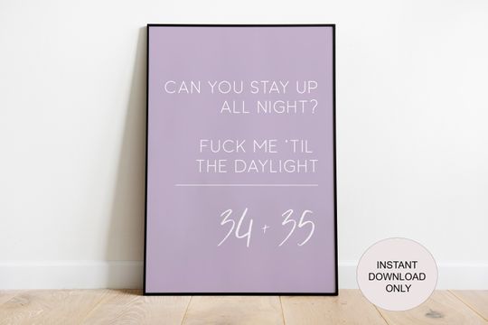 Ariana 34 + 35 Song Lyrics Poster| Ariana Wall Decor | Postions Album | Dorm Decor