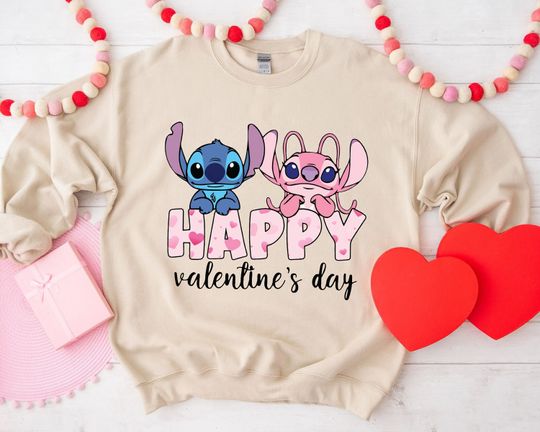 Stitch Shirt Disney Valentines Day T-Shirt for Her