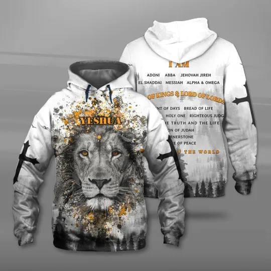 Jesus Lion of Judah 3D All Over Print Hoodie , I Am King Of King...