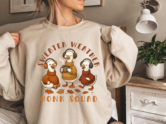 Silly Goose Fall Sweatshirt, Cozy Season Sweater, Coffee Weather Sweatshirt, Fall Vibe