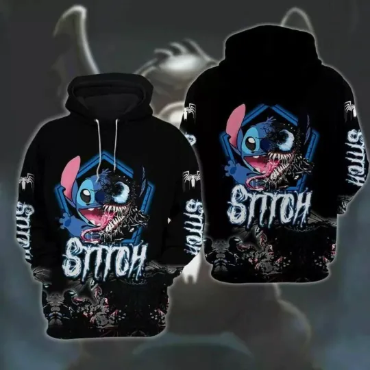 Stitch Mash Up With Venom 3D Hoodie All Over Print Gift For Friends Best Price