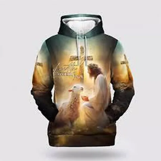 Jesus Lamb Faith Over Fear All Over Print Hoodie Shirt - Gift For God Lover