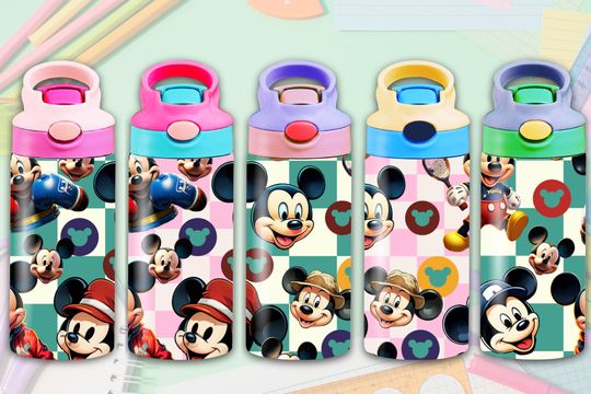 Sports Mouse 12 Oz Flip Top, Mickey Tumbler wrap