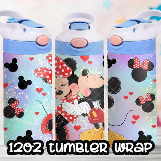Minnie Mickey Mouse Cup, 12oz Flip Top Cup Wrap