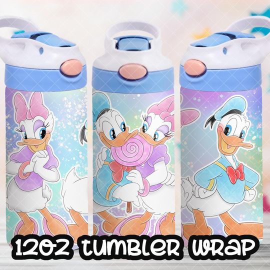 Daisy Donald Duck Minnie Mickey Mouse Cup 12oz Tumbler