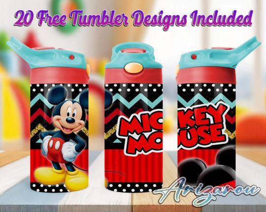 Mouse Cartoon 12oz Kids Flip Top Sippy Cup,Mouse Movie 12oz Tumbler
