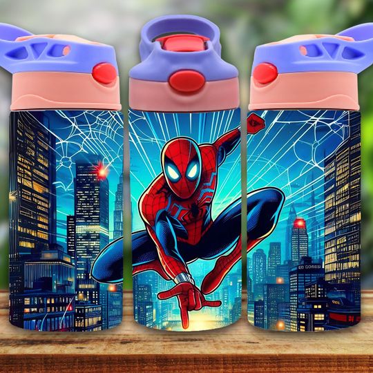 Super Hero 12 oz Tumbler wrap, 2oz Kids Flip Top Sippy Cup, Cartoon 12oz Sippy cup Tumbler
