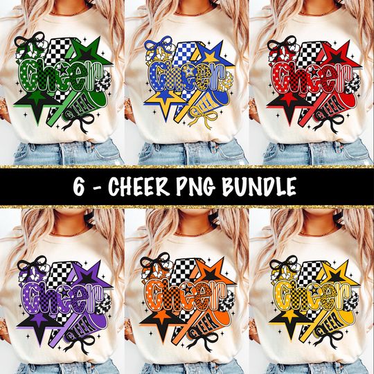 Cheer Bundle T-shirt, Preppy Cheer Mom Shirt, Leopard & Checkered Cheerleader