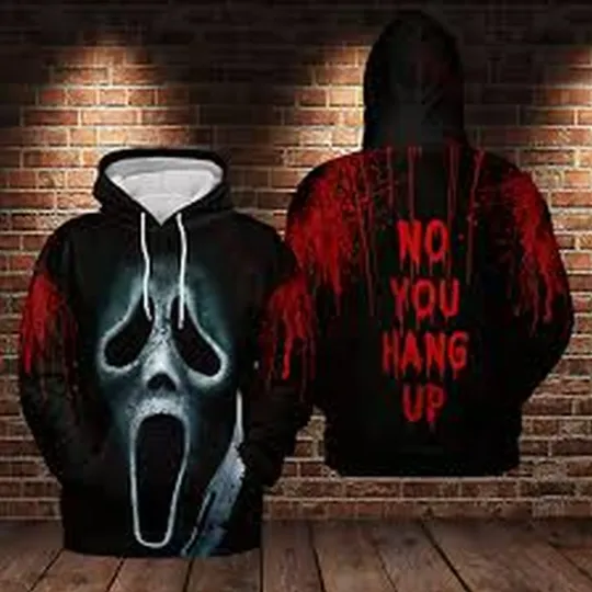 Horror Movie Scream Ghostface No You Hang Up Halloween 3D HOODIE All Over Print